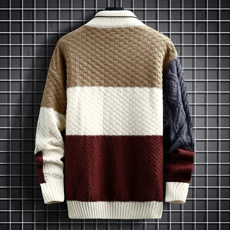 Pull en maille chaud pour homme coupe ample en coton 7
