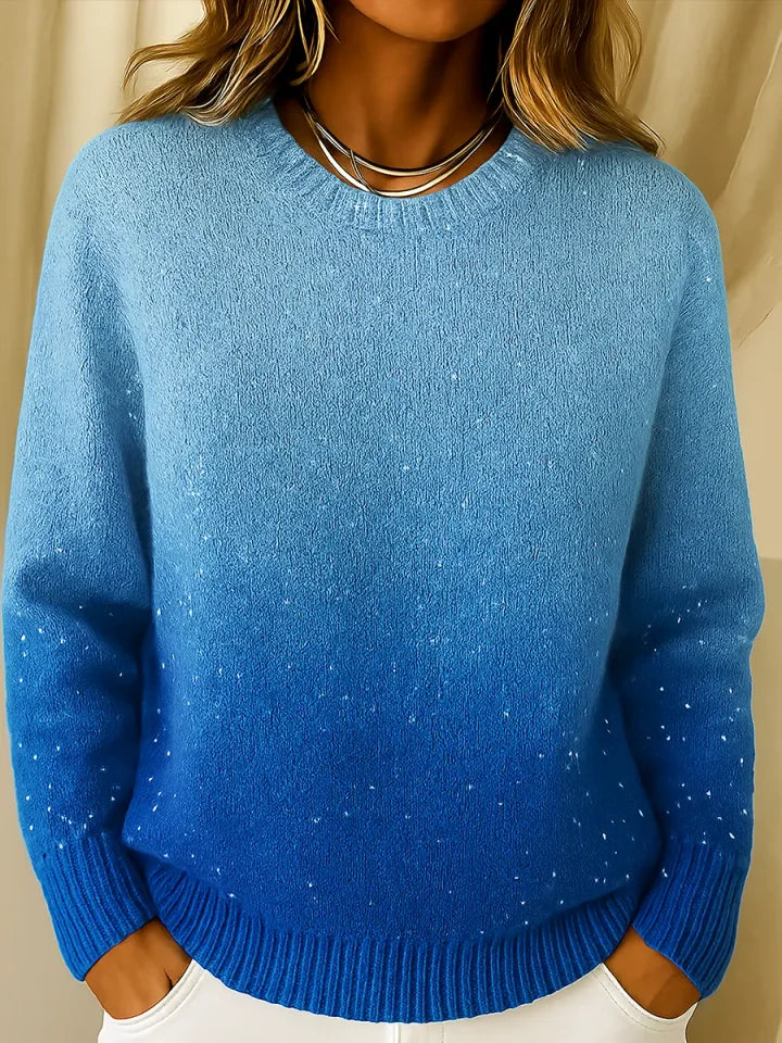 Pull en maille femme dégradé ombré coupe décontractée 1