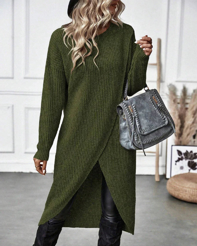 Pull en maille torsadée femme col rond coupe ample 5