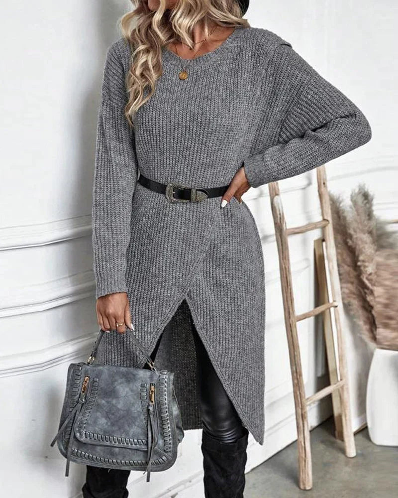 Pull en maille torsadée femme col rond coupe ample 7