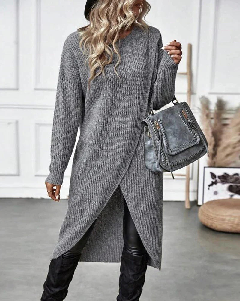 Pull en maille torsadée femme col rond coupe ample 8