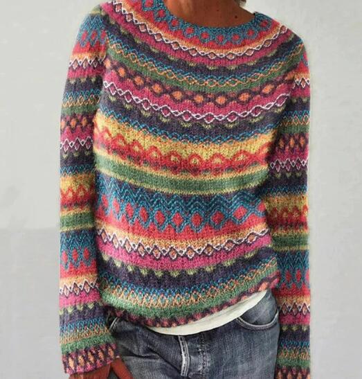 Pull femme à manches longues et coupe décontractée 1