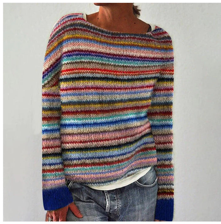 Pull femme à manches longues et coupe décontractée 2