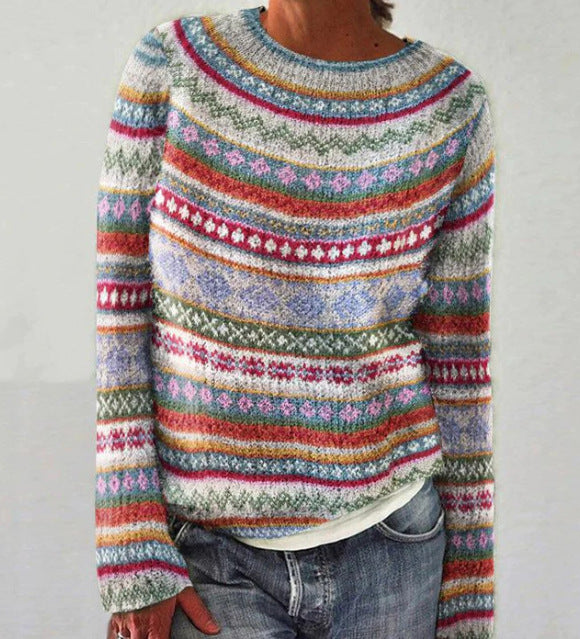Pull femme à manches longues et coupe décontractée 3
