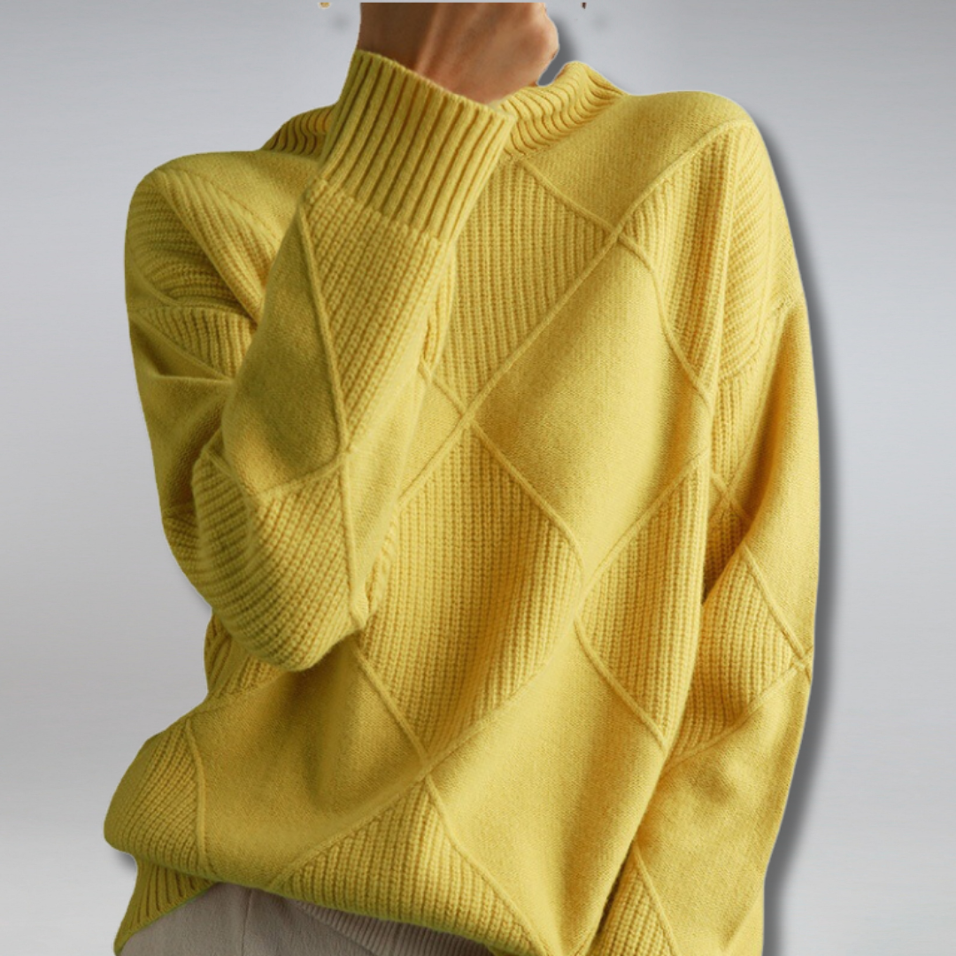 Pull femme en laine à col roulé chaud et respirant 1