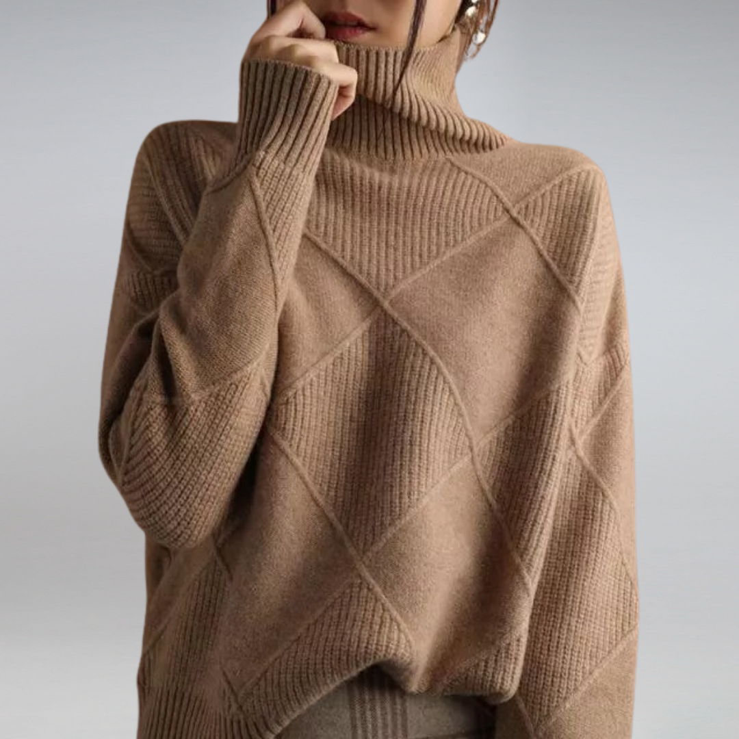 Pull femme en laine à col roulé chaud et respirant 3