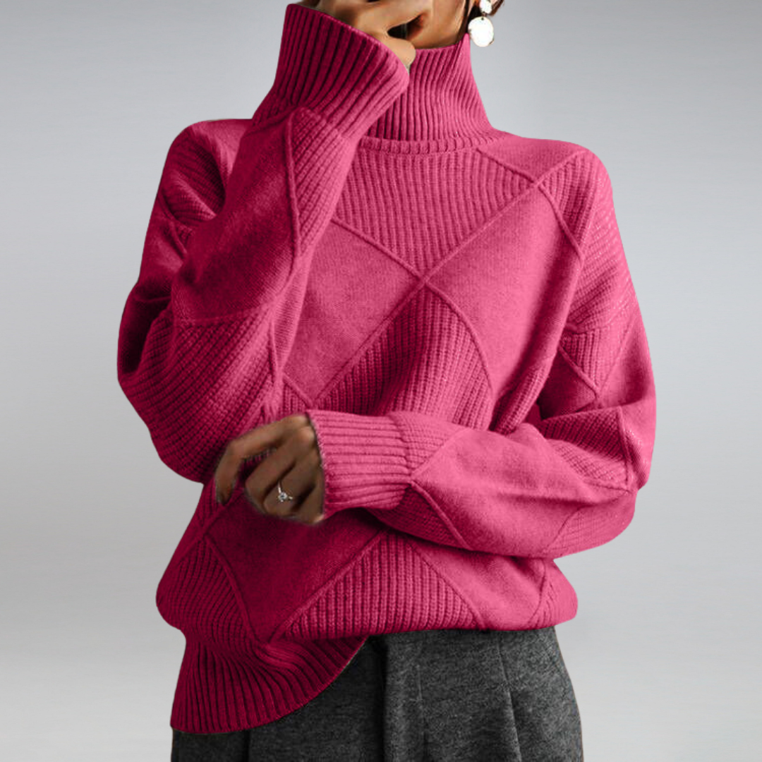Pull femme en laine à col roulé chaud et respirant 5