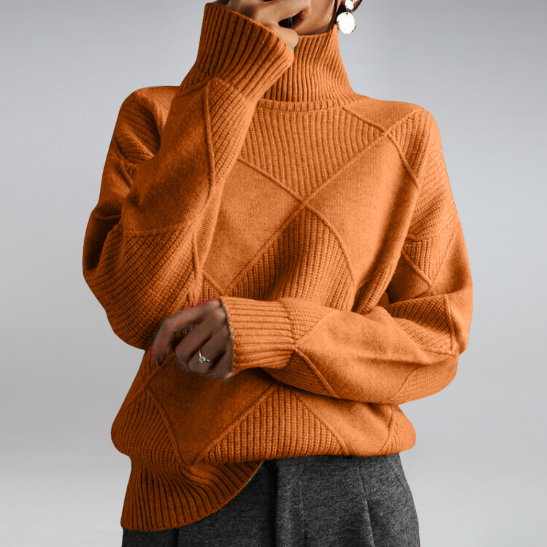 Pull femme en laine à col roulé chaud et respirant 6
