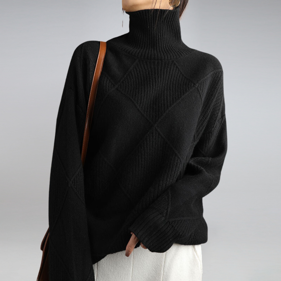 Pull femme en laine à col roulé chaud et respirant 7
