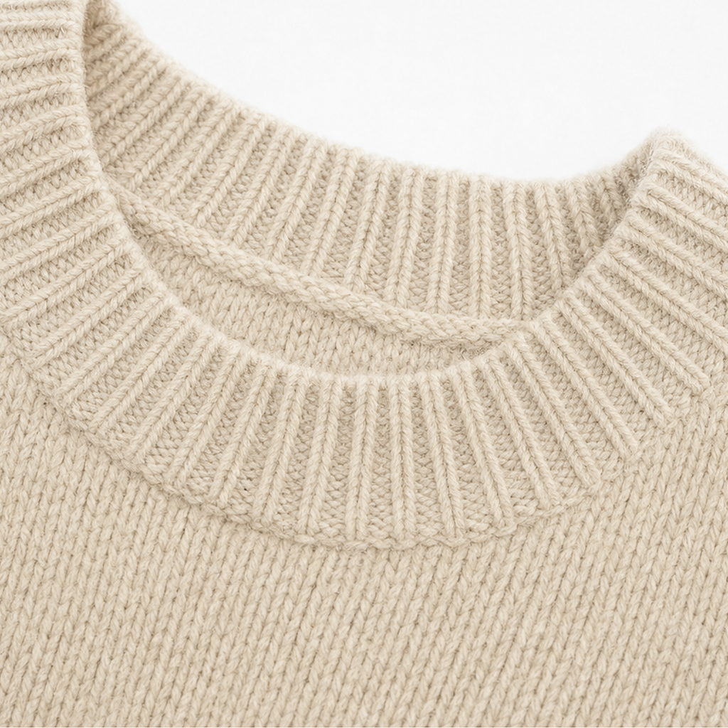 Pull femme en maille à col rond avec détails en cordon et boutons 11