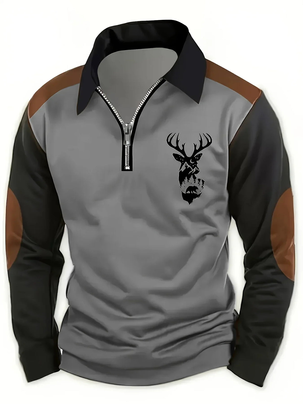 Pull homme automnal en maille à coutures renforcées 1
