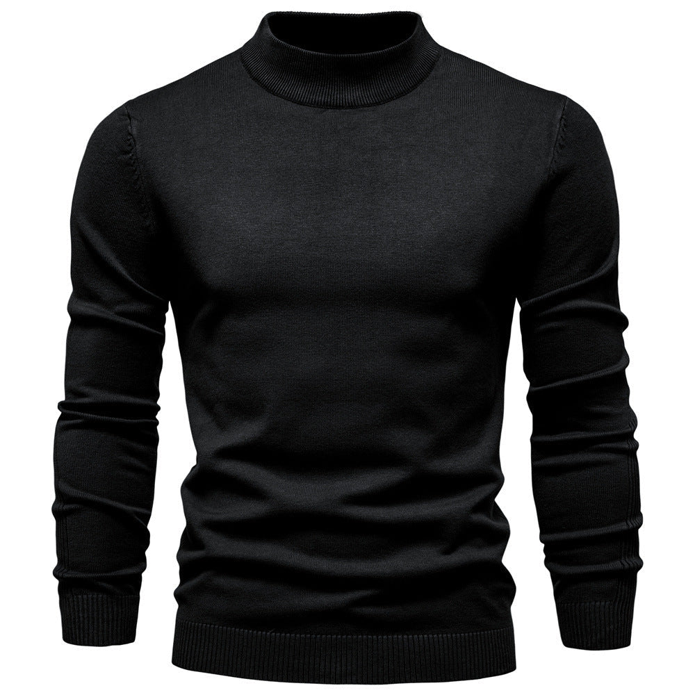 Pull homme col montant en maille fine coupe ajustée 6