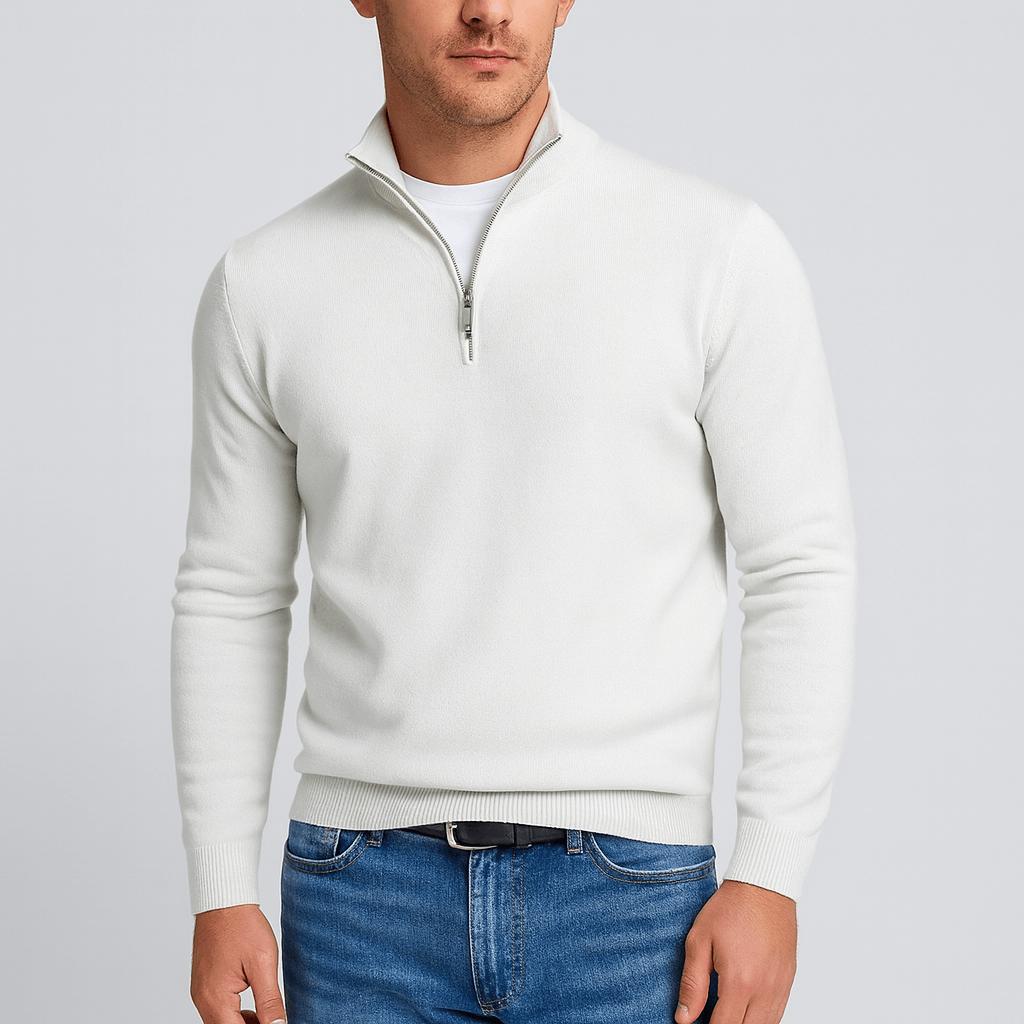 Pull homme col V en laine mérinos à maille texturée et coupe classique 2