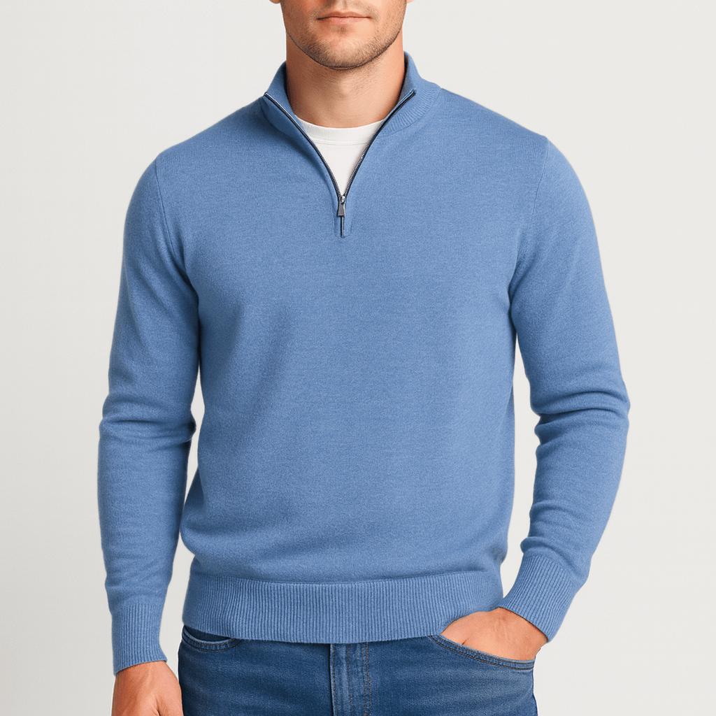 Pull homme col V en laine mérinos à maille texturée et coupe classique 5