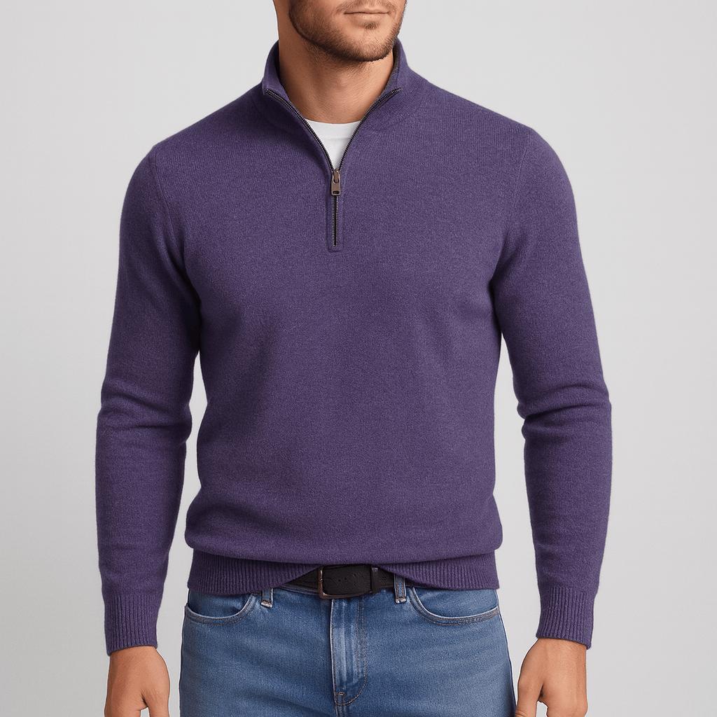 Pull homme col V en laine mérinos à maille texturée et coupe classique 7