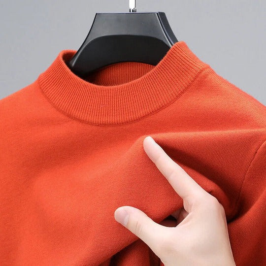Pull homme en laine à col montant et manches longues 2