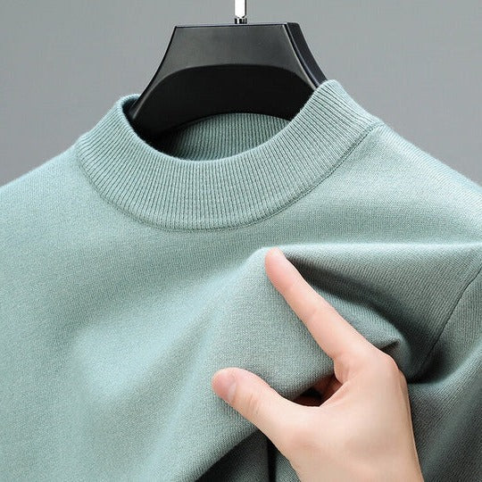 Pull homme en laine à col montant et manches longues 4