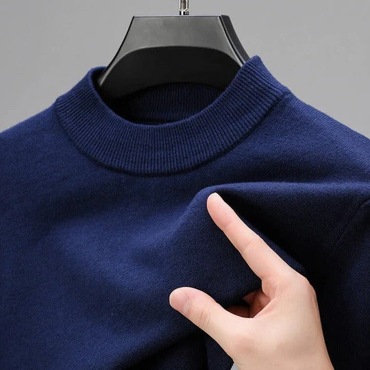 Pull homme en laine à col montant et manches longues 5
