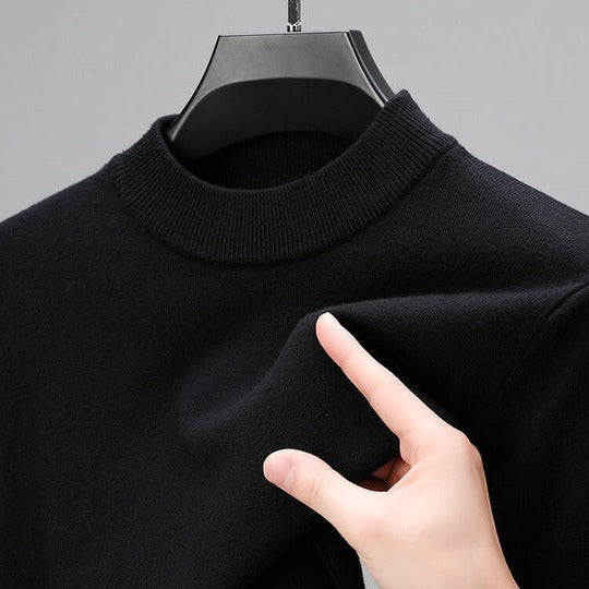 Pull homme en laine à col montant et manches longues 6