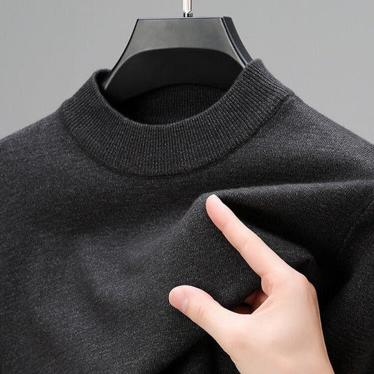 Pull homme en laine à col montant et manches longues 7