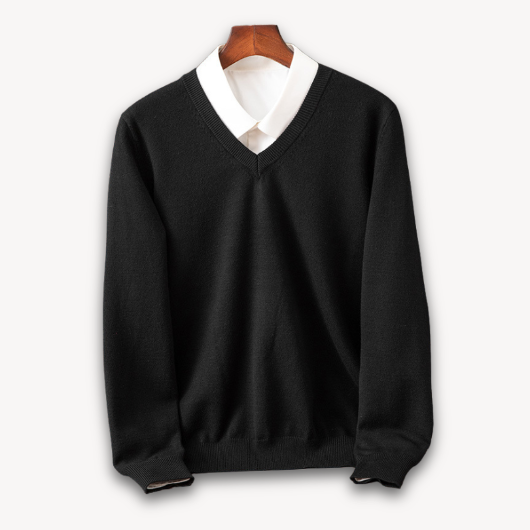 Pull homme en laine coupe aisée et maille qui garde sa forme 1