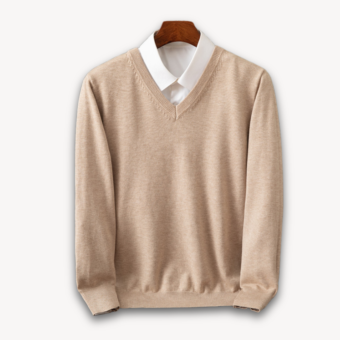 Pull homme en laine coupe aisée et maille qui garde sa forme 8