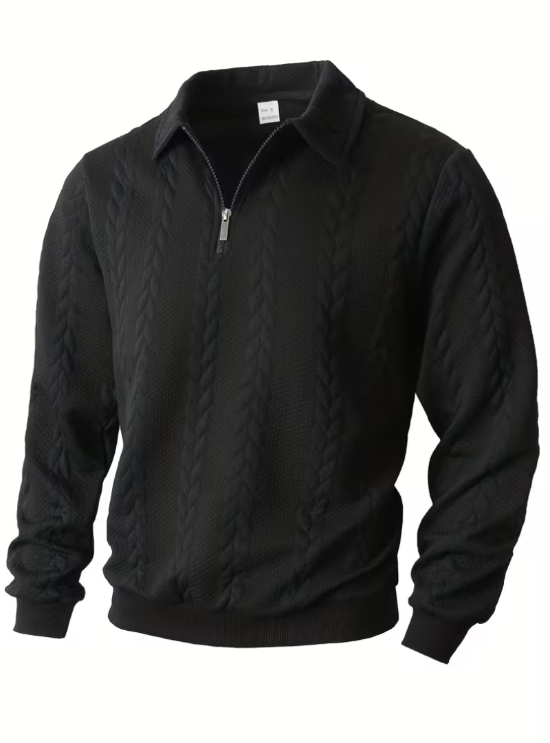 Pull homme torsadé à col zippé 3