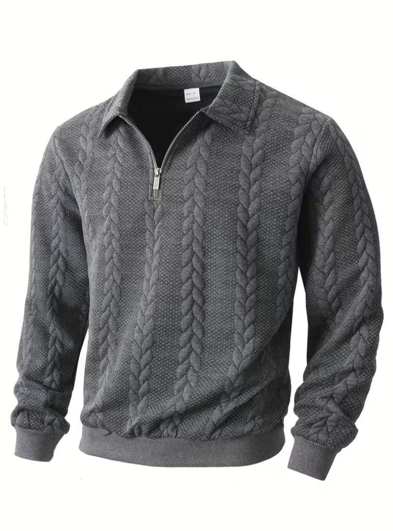Pull homme torsadé à col zippé 4