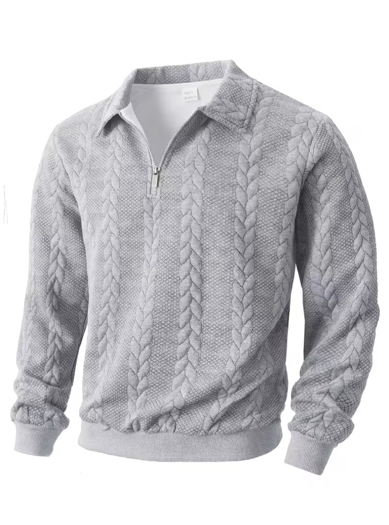 Pull homme torsadé à col zippé 5
