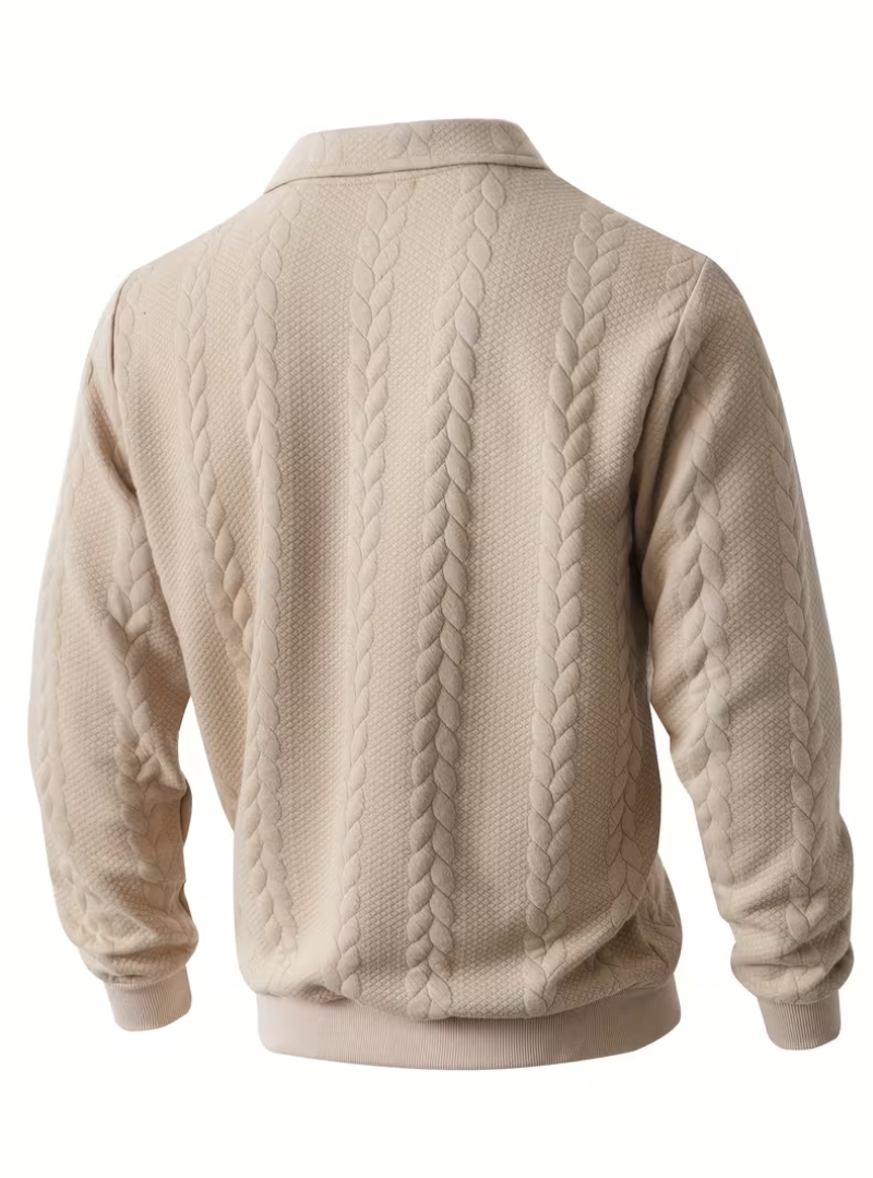 Pull homme torsadé à col zippé 6