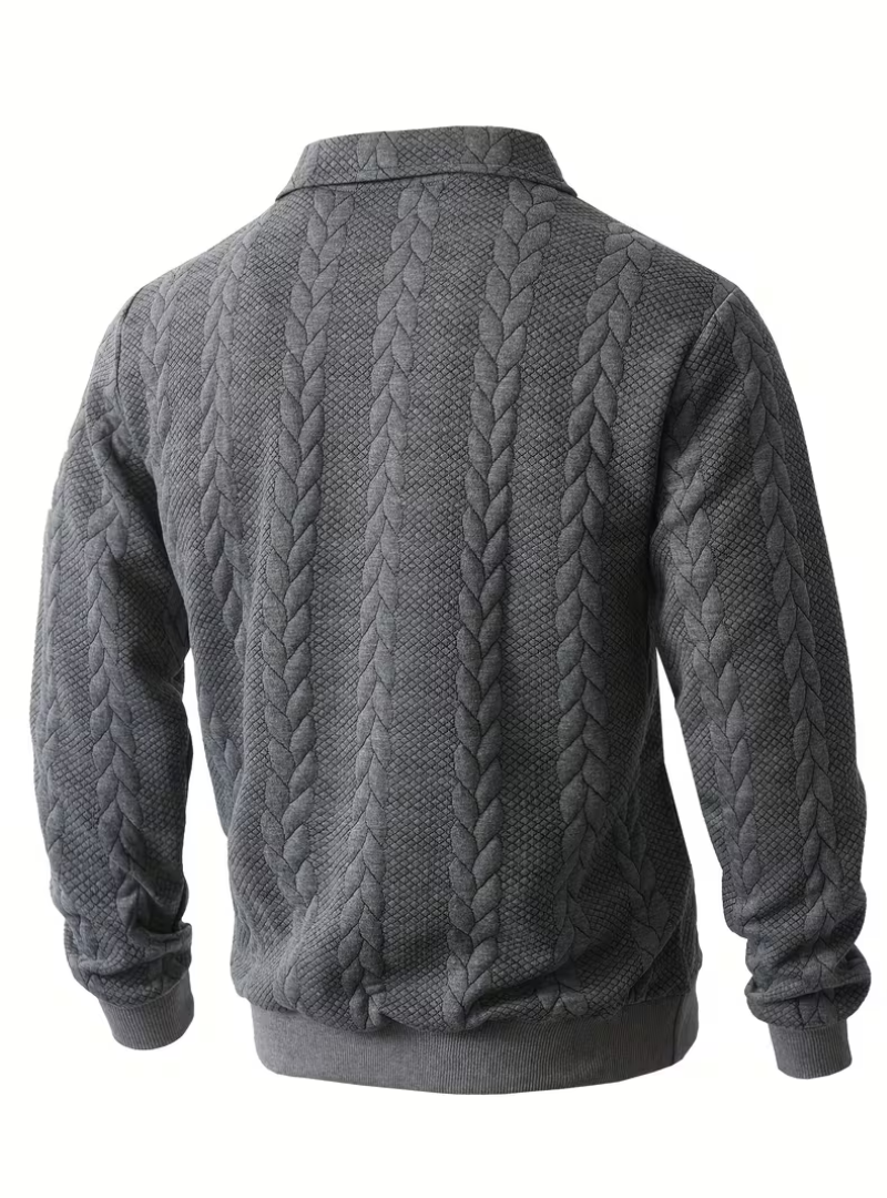 Pull homme torsadé à col zippé 9