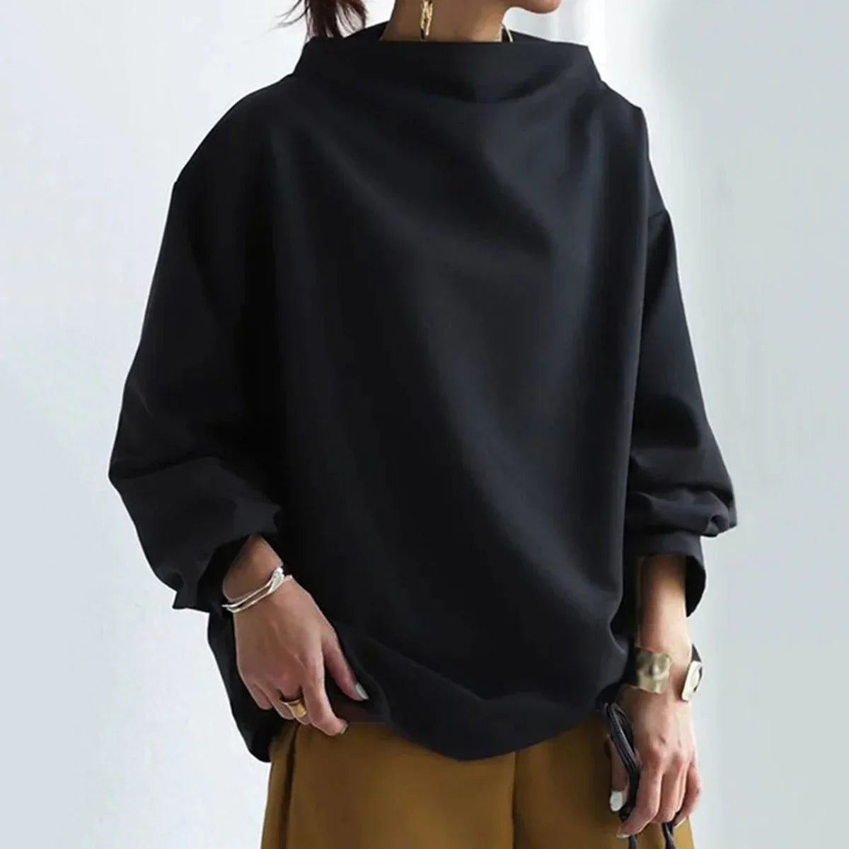 Pull oversize femme à col large coupe ample 4