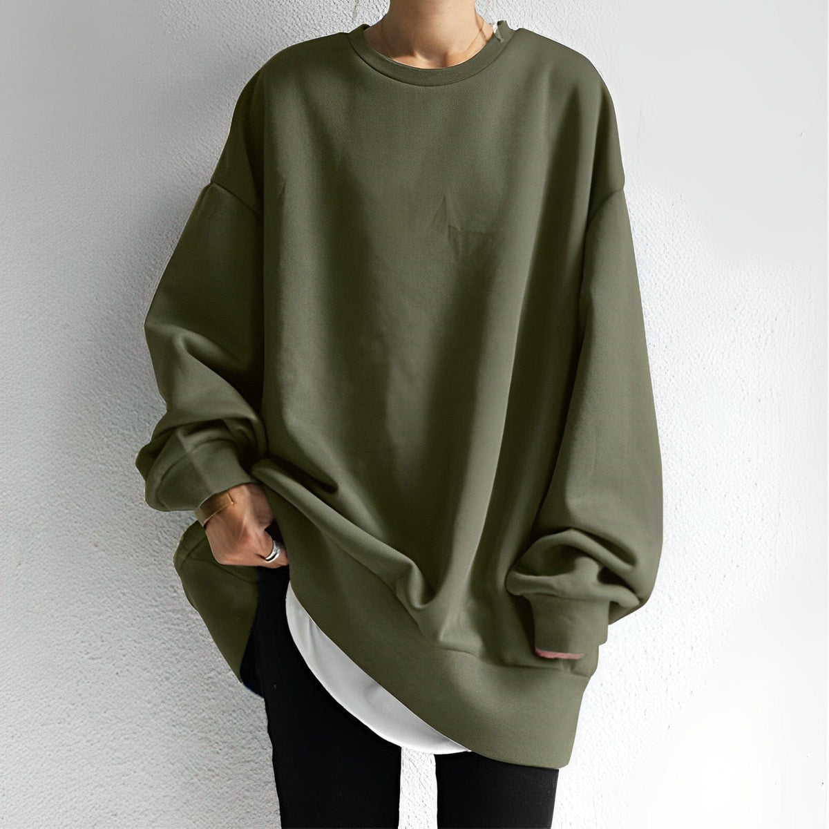 Pull oversize femme col rond coupe ample 3