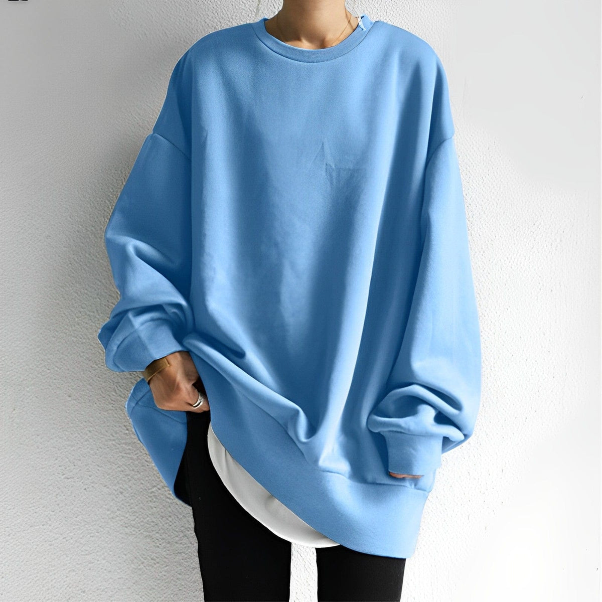 Pull oversize femme col rond coupe ample 5