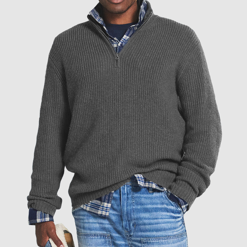 Pull zippé homme en laine douce et chaude, allure business casual 4