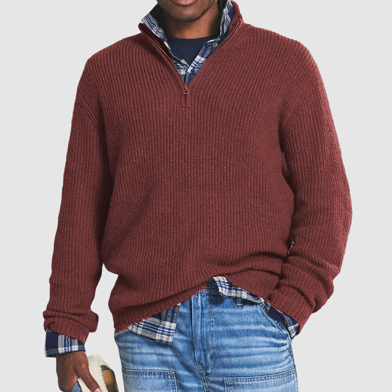 Pull zippé homme en laine douce et chaude, allure business casual 6