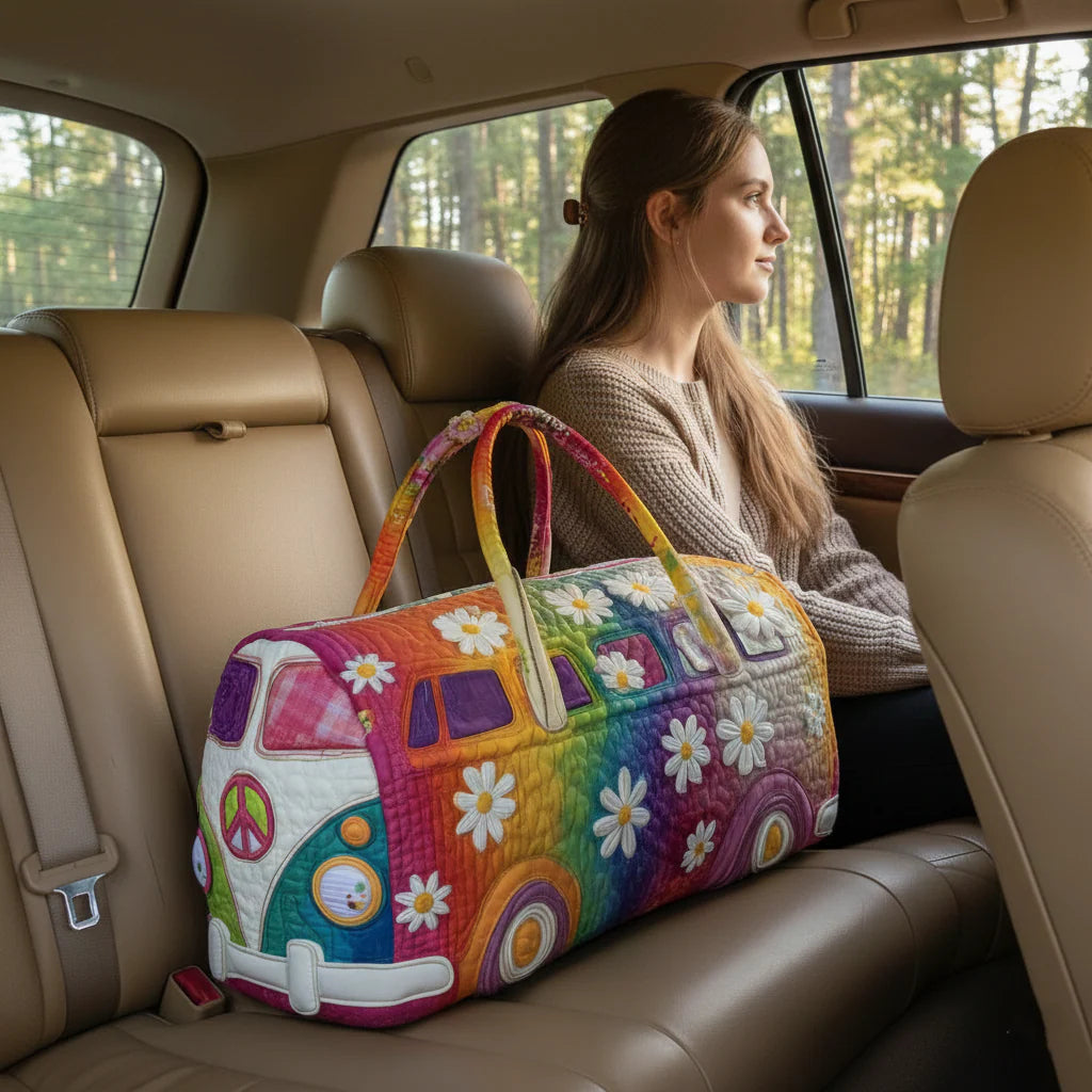 Sac de voyage matelassé bohème à imprimé avec anses 14