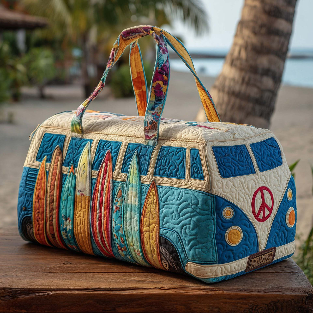 Sac de voyage matelassé bohème à imprimé avec anses 2