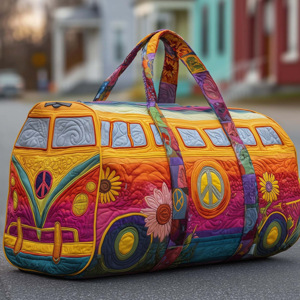 Sac de voyage matelassé bohème à imprimé avec anses 4