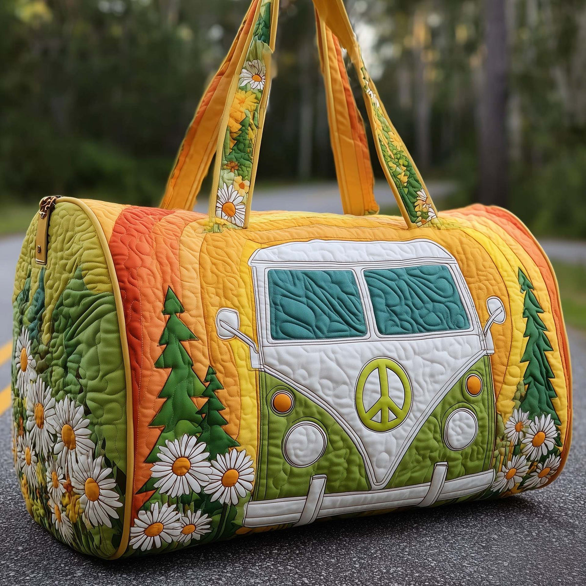 Sac de voyage matelassé bohème à imprimé avec anses 8