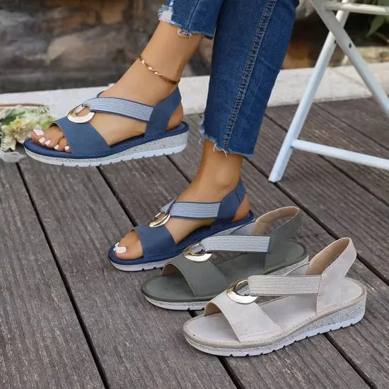 Sandales confortables femme à boucle et semelle souple