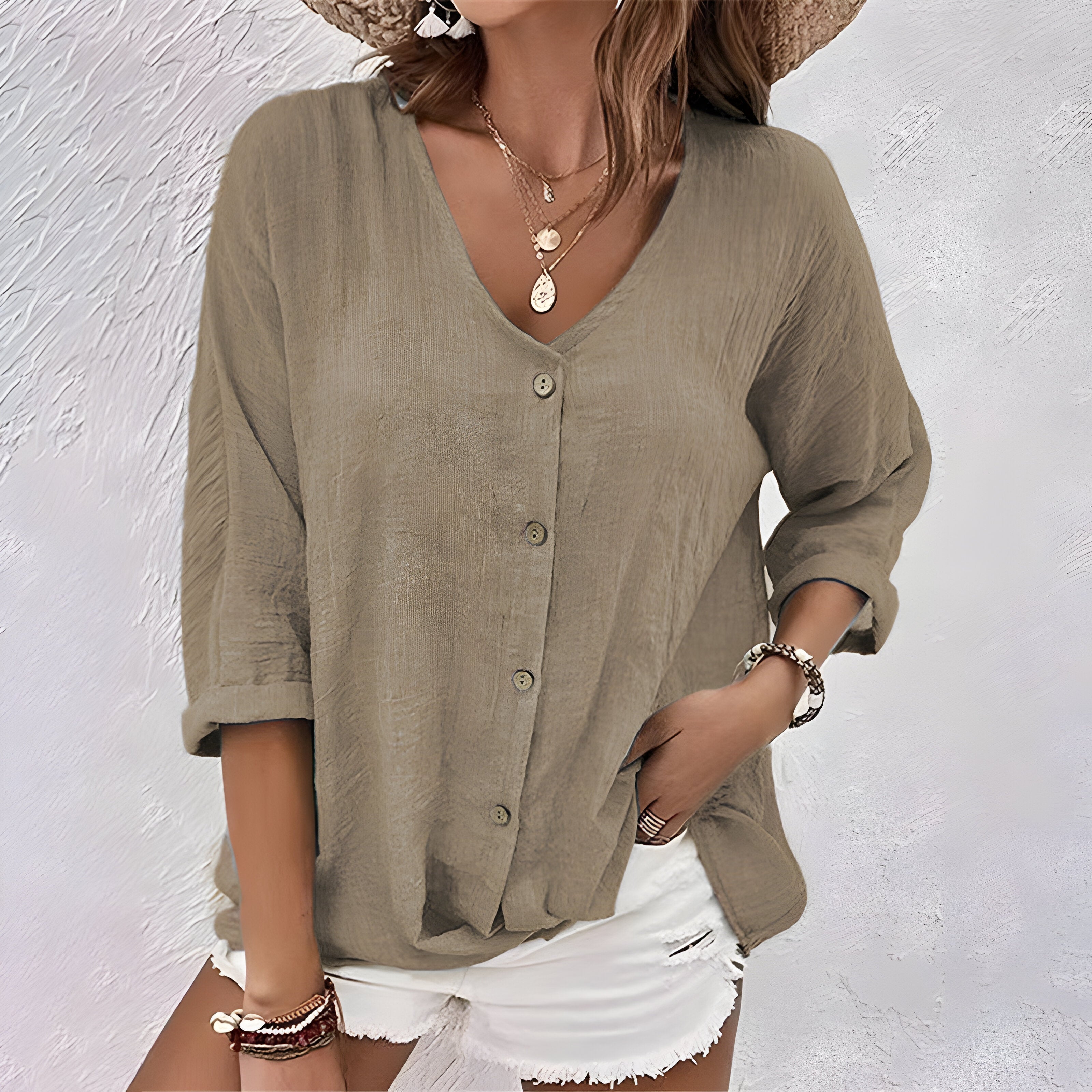 Aurore – Blouse boutonnée femme