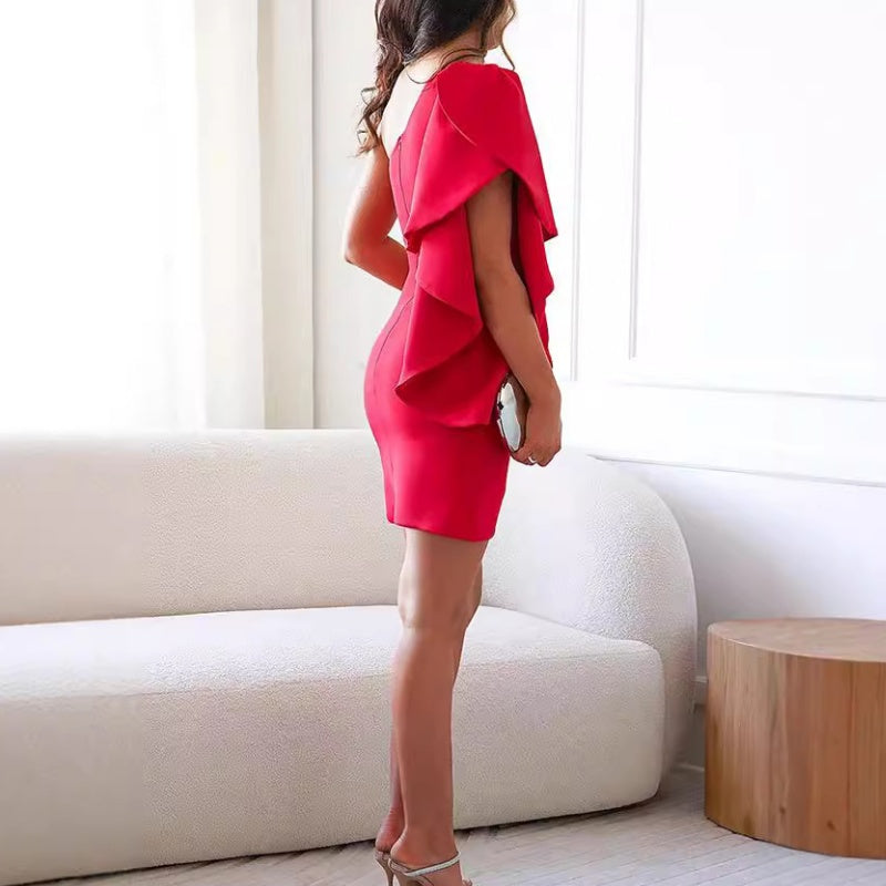 Blanche – Robe cocktail d'été élégante à coupe ajustée femme