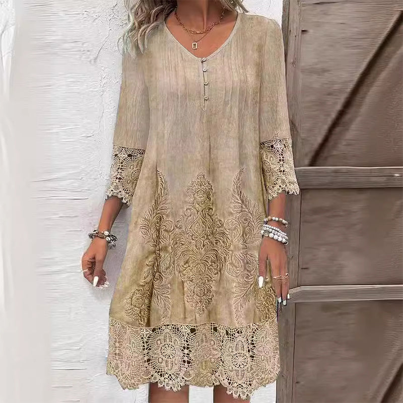Camille – Robe midi à imprimé floral femme