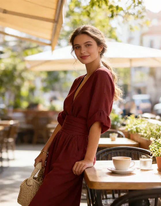 Sylvie – Combinaison élégante à jambes larges femme