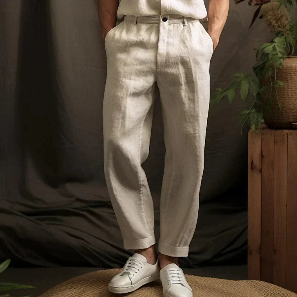 Pantalon en lin pour homme léger et décontracté pour un confort naturel en été