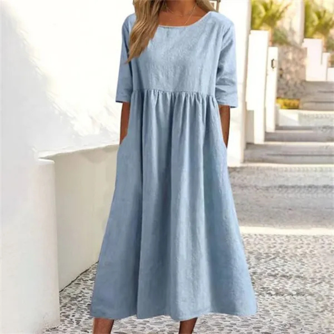 Héloïse – Robe midi d’été à coupe décontractée femme
