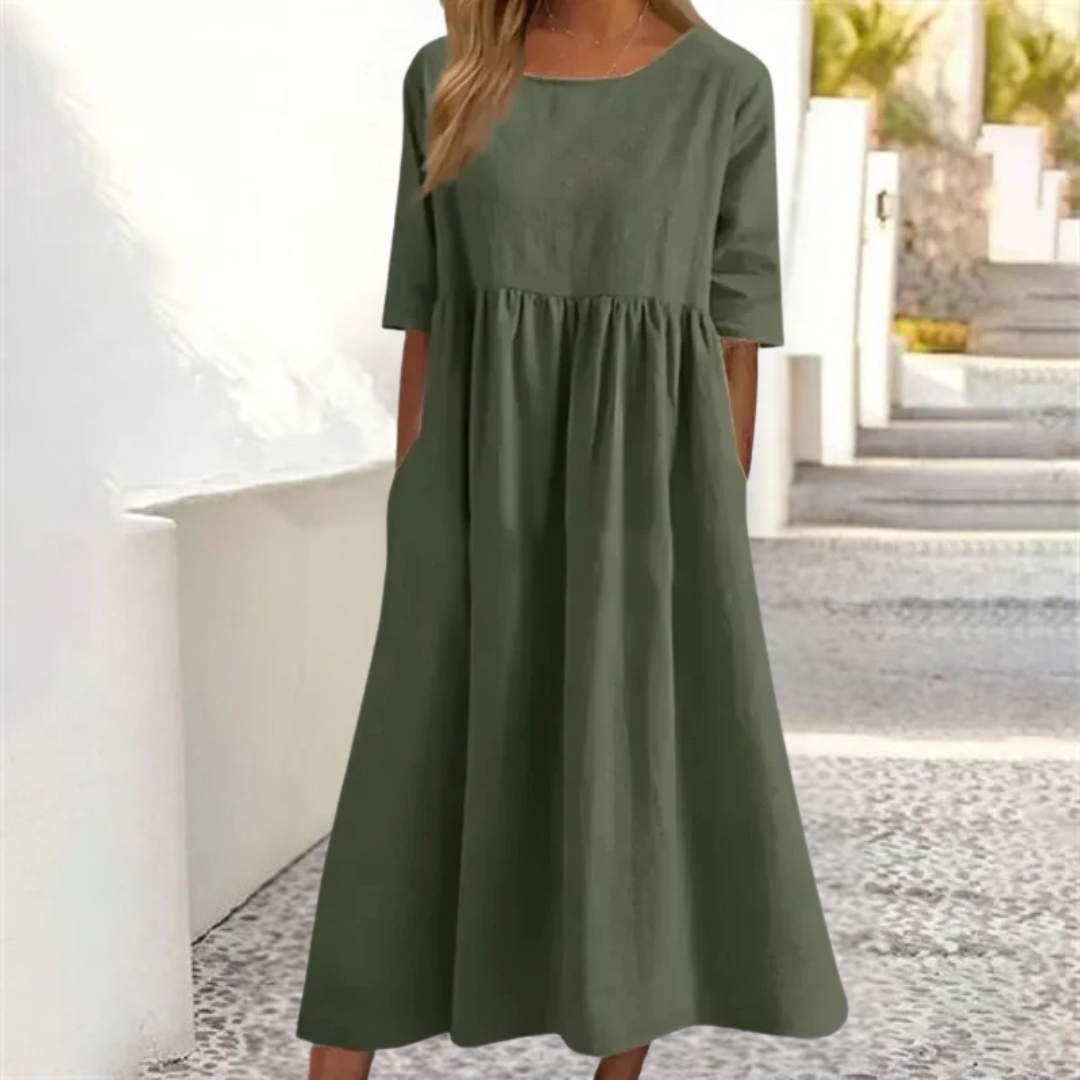 Héloïse – Robe midi d’été à coupe décontractée femme