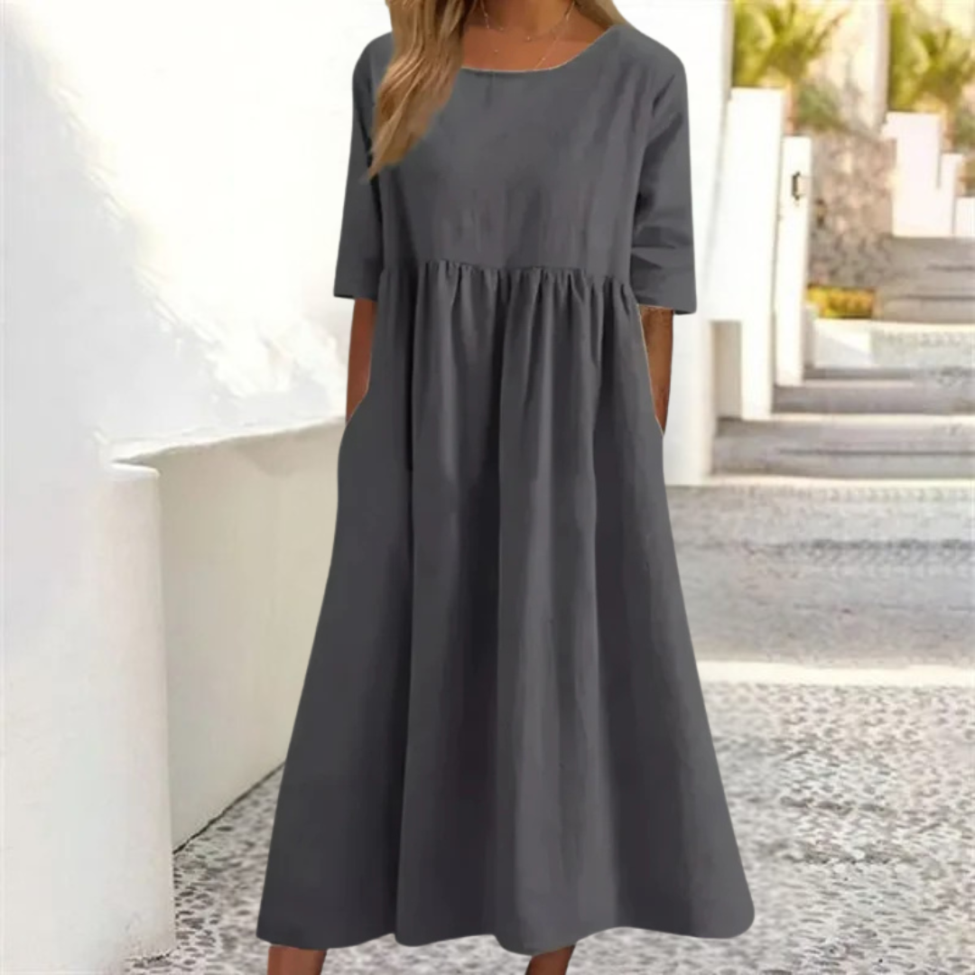 Héloïse – Robe midi d’été à coupe décontractée femme