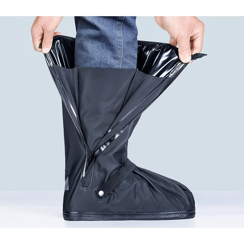 Sur-chaussures de pluie imperméables à fermeture éclair et semelle antidérapante 1